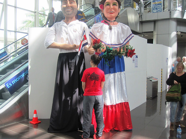 Juan Santamaria International Airport in San Jose, Costa Rica, December 2014. I believe these figures are part of traditional Christmas celebration