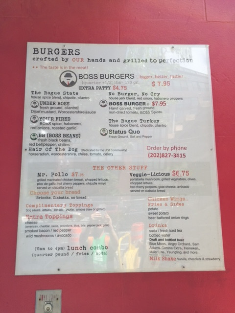 boss burger menu