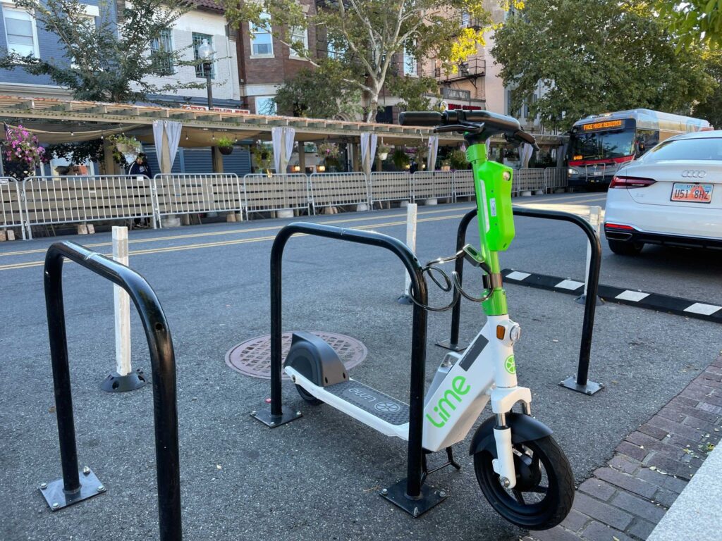 Starting Today, DC law requires all riders to lock scooters – Lime's answer  “Gen4 Scooter with Lock-To Technology” - PoPville