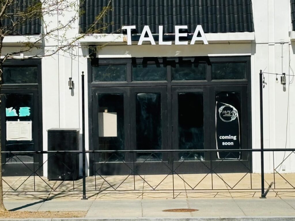 Talea signage spotted at former Cafe Deluxe space